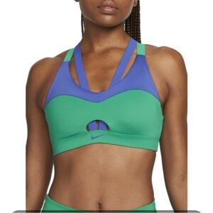 Nike Women's Green and Blue Sports Bra